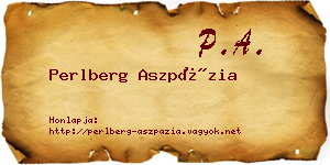 Perlberg Aszpázia névjegykártya